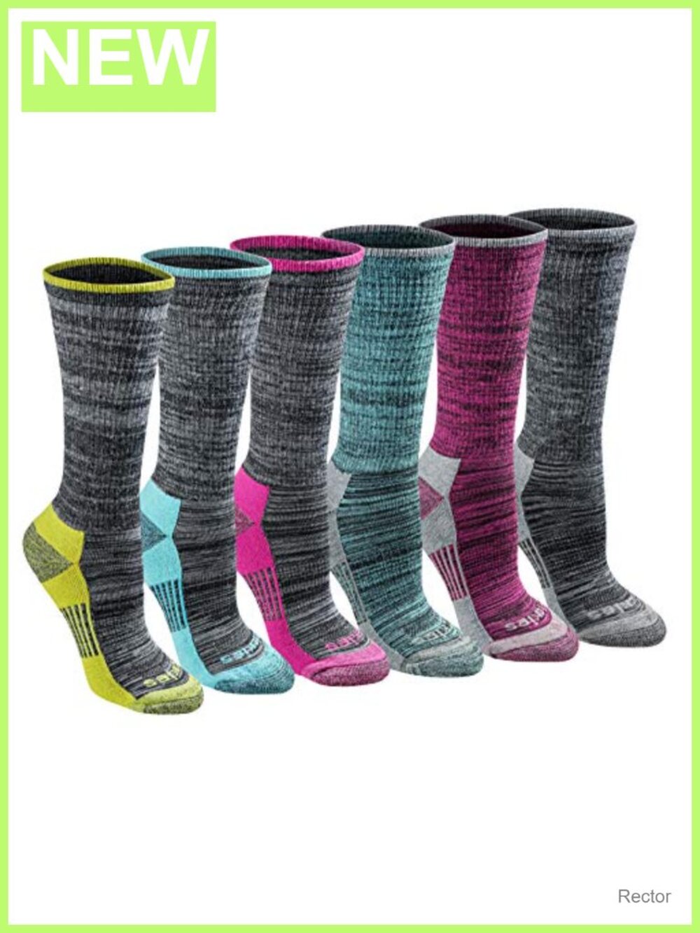 Moisture Wicking Crew Socks with Arch Compression 6 or 12 Pairs